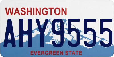 WA license plate AHY9555