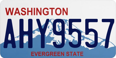 WA license plate AHY9557
