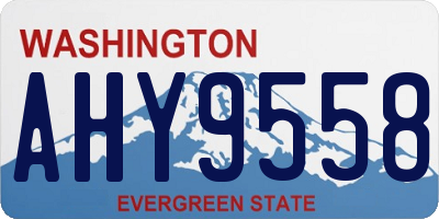 WA license plate AHY9558