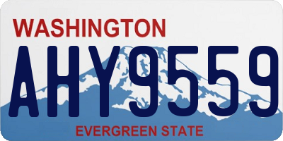 WA license plate AHY9559