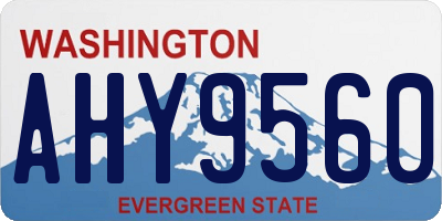 WA license plate AHY9560