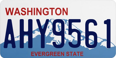 WA license plate AHY9561