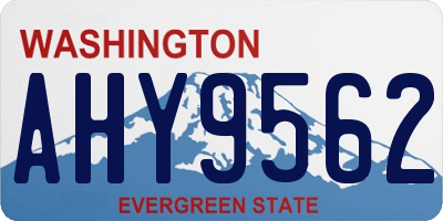 WA license plate AHY9562