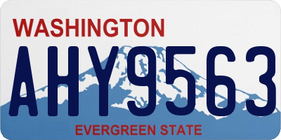 WA license plate AHY9563