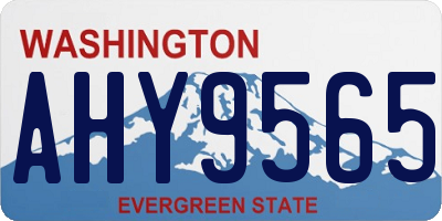 WA license plate AHY9565