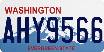 WA license plate AHY9566