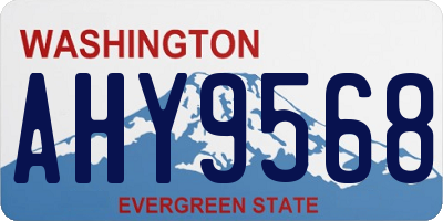 WA license plate AHY9568