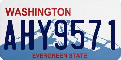 WA license plate AHY9571