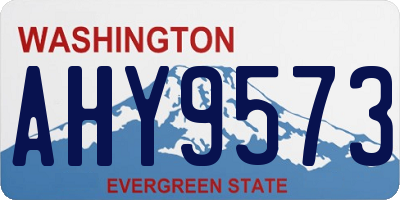WA license plate AHY9573