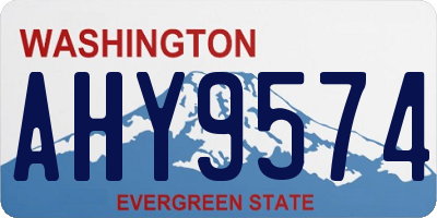 WA license plate AHY9574