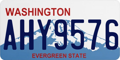 WA license plate AHY9576