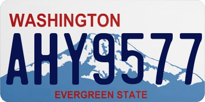 WA license plate AHY9577