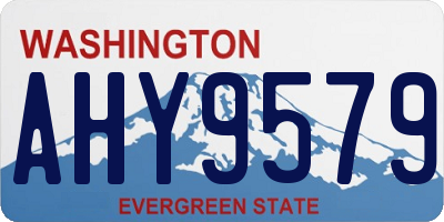 WA license plate AHY9579
