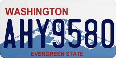 WA license plate AHY9580