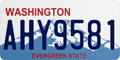 WA license plate AHY9581