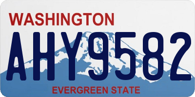 WA license plate AHY9582