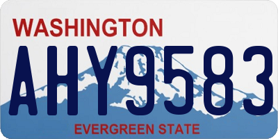 WA license plate AHY9583