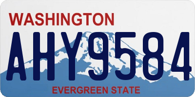 WA license plate AHY9584