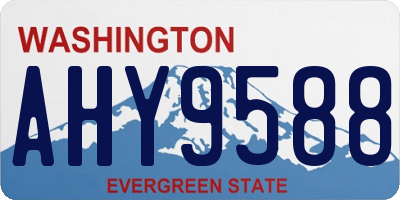 WA license plate AHY9588