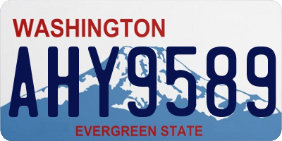 WA license plate AHY9589