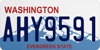 WA license plate AHY9591