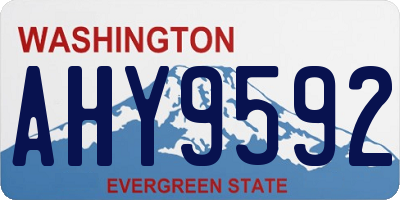 WA license plate AHY9592