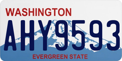 WA license plate AHY9593