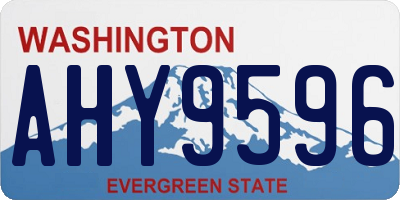 WA license plate AHY9596