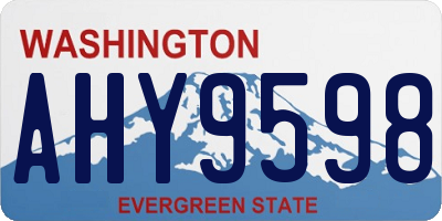 WA license plate AHY9598