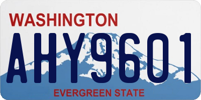 WA license plate AHY9601