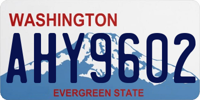 WA license plate AHY9602