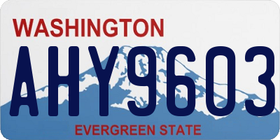 WA license plate AHY9603