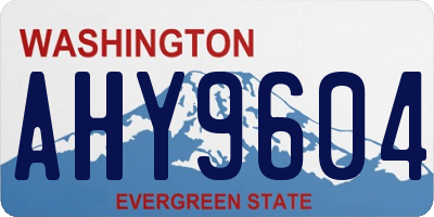 WA license plate AHY9604