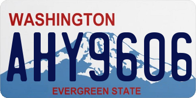 WA license plate AHY9606