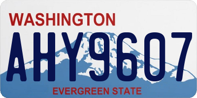 WA license plate AHY9607