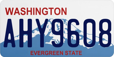 WA license plate AHY9608