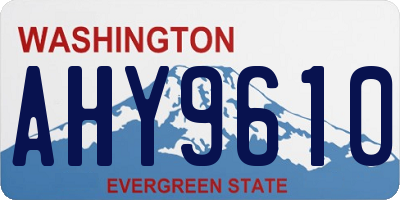 WA license plate AHY9610