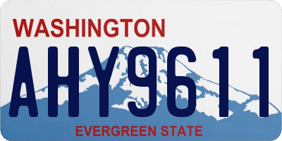 WA license plate AHY9611