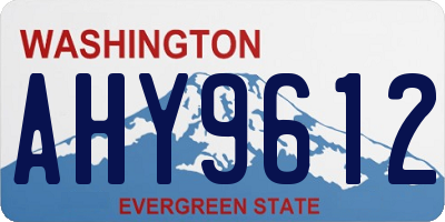 WA license plate AHY9612