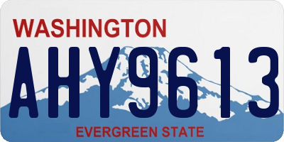 WA license plate AHY9613