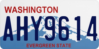 WA license plate AHY9614