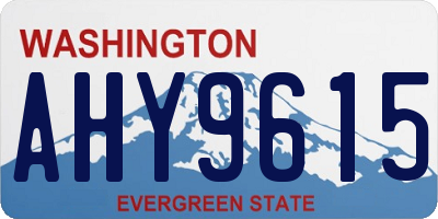WA license plate AHY9615