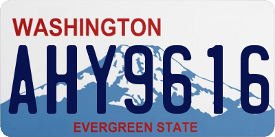 WA license plate AHY9616