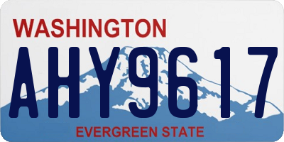 WA license plate AHY9617