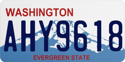WA license plate AHY9618