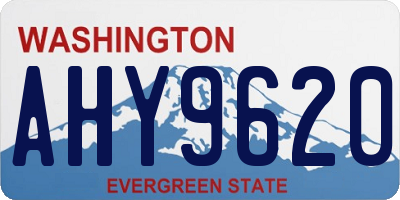 WA license plate AHY9620