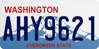 WA license plate AHY9621