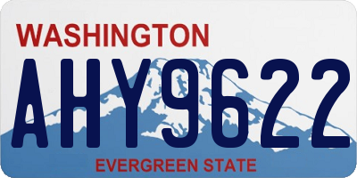 WA license plate AHY9622