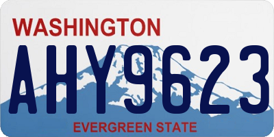 WA license plate AHY9623