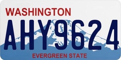 WA license plate AHY9624